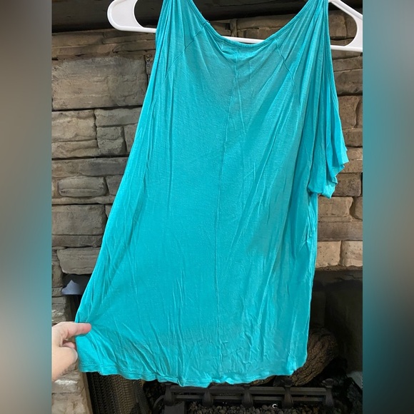 Turquoise Popular‎ Basics Open Shoulder tee - Picture 4 of 4